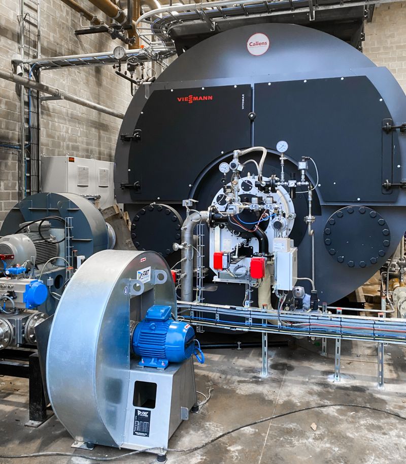 Steam boiler in the Empro production process