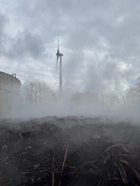 The biofilter next to the wind turbines on the Empro site