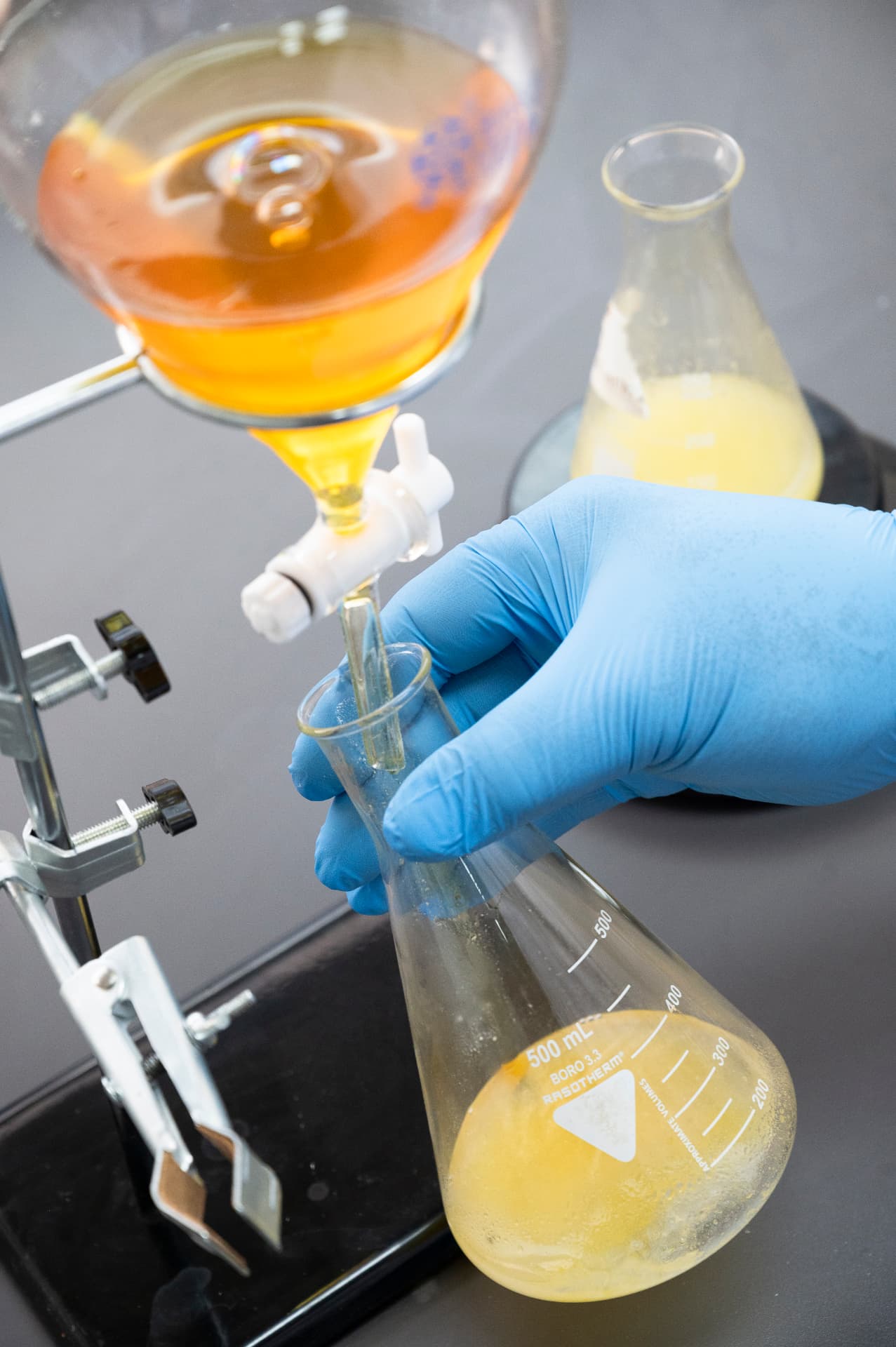 Laboratory filtration of a protein hydrolysate at the Empro R&D lab